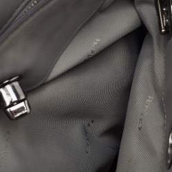 Coach Grey Signature Embossed Leather Turnlock Chain Tote
