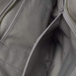 Coach Grey Signature Embossed Leather Turnlock Chain Tote