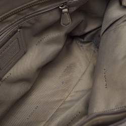 Coach Grey Signature Embossed Leather Turnlock Chain Tote