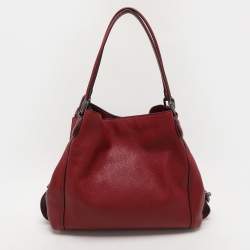 Pre Owned Coach Red Leather Edie Shoulder Bag