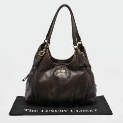 Pre Owned Coach Dark Brown Leather Madison Hobo