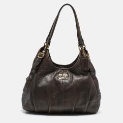 Pre Owned Coach Dark Brown Leather Madison Hobo