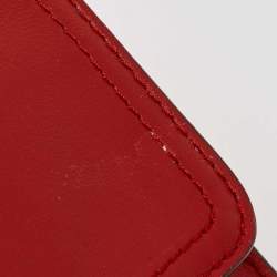 Coach Red Leather Zip Clutch