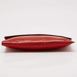 Coach Red Leather Zip Clutch
