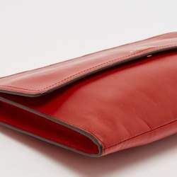 Coach Red Leather Zip Clutch