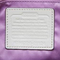 Coach Beige/Brown Signature Canvas and Lizard Embossed Leather Madison Juliette Satchel