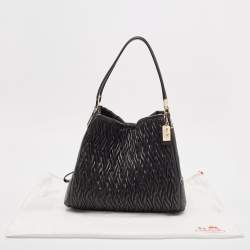 Pre Owned Coach Black Gathered Twist Leather Madison Phoebe Shoulder Bag