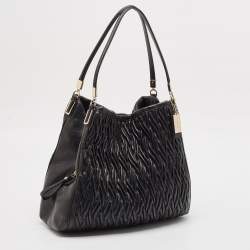 Pre Owned Coach Black Gathered Twist Leather Madison Phoebe Shoulder Bag