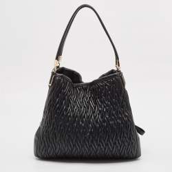 Pre Owned Coach Black Gathered Twist Leather Madison Phoebe Shoulder Bag
