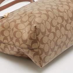 Coach Beige/Brown Signature Coated Canvas and Leather Gallery Tote