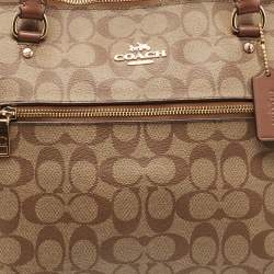 Coach Beige/Brown Signature Coated Canvas and Leather Gallery Tote