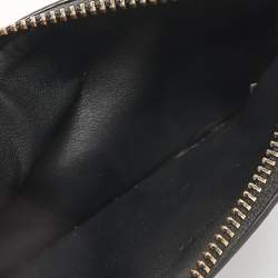 Coach Black Signature Coated Canvas and Leather Zip Card Case