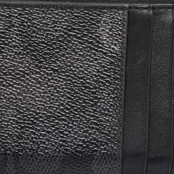 Coach Black Signature Coated Canvas and Leather Zip Card Case