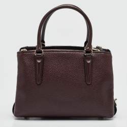 Pre Owned Coach Burgundy Leather Brooklyn Carryall Satchel