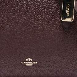 Pre Owned Coach Burgundy Leather Brooklyn Carryall Satchel