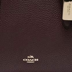 Pre Owned Coach Burgundy Leather Brooklyn Carryall Satchel