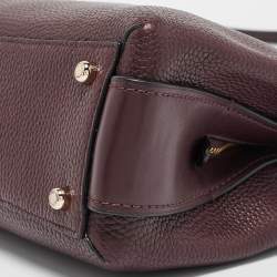 Pre Owned Coach Burgundy Leather Brooklyn Carryall Satchel
