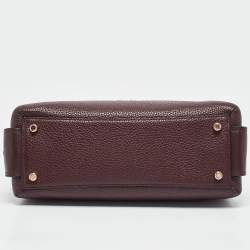 Pre Owned Coach Burgundy Leather Brooklyn Carryall Satchel