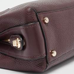 Pre Owned Coach Burgundy Leather Brooklyn Carryall Satchel