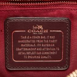 Pre Owned Coach Burgundy Leather Brooklyn Carryall Satchel