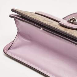 Coach Purple/Beige Signature Coated Canvas and Leather Willis Top Handle Bag