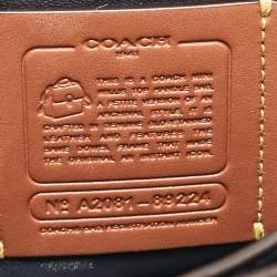 Coach Purple/Beige Signature Coated Canvas and Leather Willis Top Handle Bag