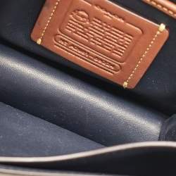 Coach Purple/Beige Signature Coated Canvas and Leather Willis Top Handle Bag
