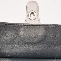 Coach Purple/Beige Signature Coated Canvas and Leather Willis Top Handle Bag