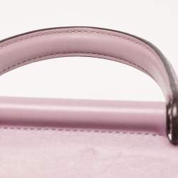 Coach Purple/Beige Signature Coated Canvas and Leather Willis Top Handle Bag