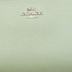Coach Light Green Leather Long Zip Around Wallet