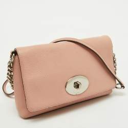 Coach Light Pink Leather Crosstown Flap Shoulder Bag