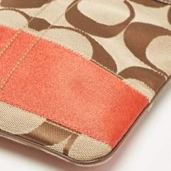 Coach Beige/Orange Signature Fabric and Leather Swingpack Messenger Bag