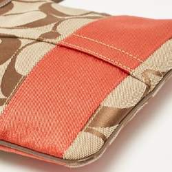 Coach Beige/Orange Signature Fabric and Leather Swingpack Messenger Bag