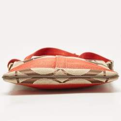 Coach Beige/Orange Signature Fabric and Leather Swingpack Messenger Bag
