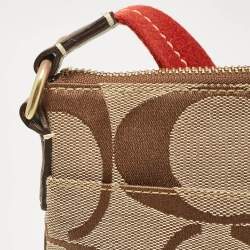 Coach Beige/Orange Signature Fabric and Leather Swingpack Messenger Bag