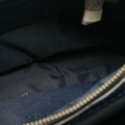 Coach Navy Blue Croc Embossed Leather Brooklyn Carryall Satchel