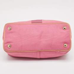 Pre Owned Coach Pink/Beige Canvas and Leather Hamptons Archive 10th Anniversary Tote