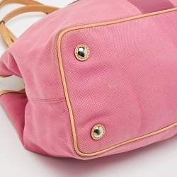 Pre Owned Coach Pink/Beige Canvas and Leather Hamptons Archive 10th Anniversary Tote