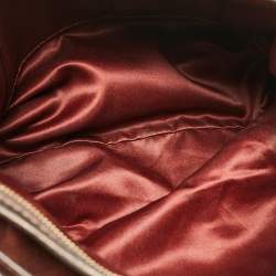 Pre Owned Coach Burgundy/Brown Leather and Suede Patchwork Ergo Hobo
