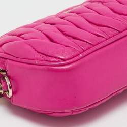 Coach Neon Pink Quilted Leather Mini Crossbody Bag