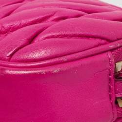 Coach Neon Pink Quilted Leather Mini Crossbody Bag