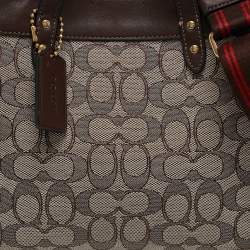 Pre Owned Coach Dark Brown Signature Canvas and Leather Field 22 Tote