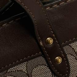 Pre Owned Coach Dark Brown Signature Canvas and Leather Field 22 Tote