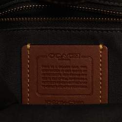 Pre Owned Coach Dark Brown Signature Canvas and Leather Field 22 Tote