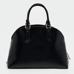 Pre Owned Coach Black Patent Leather Quinn Dome Bag