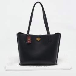 Pre Owned Coach Black Leather Willow Tote