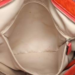 Coach Beige/Orange Signature Canvas and Patent Leather Katarina Hobo