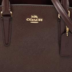 Coach Burgundy Patent Leather Mini Sage Carryall Satchel
