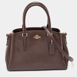 Coach Burgundy Patent Leather Mini Sage Carryall Satchel