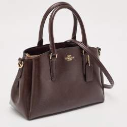 Coach Burgundy Patent Leather Mini Sage Carryall Satchel